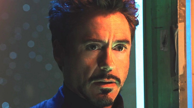 Tony Stark concerned expression