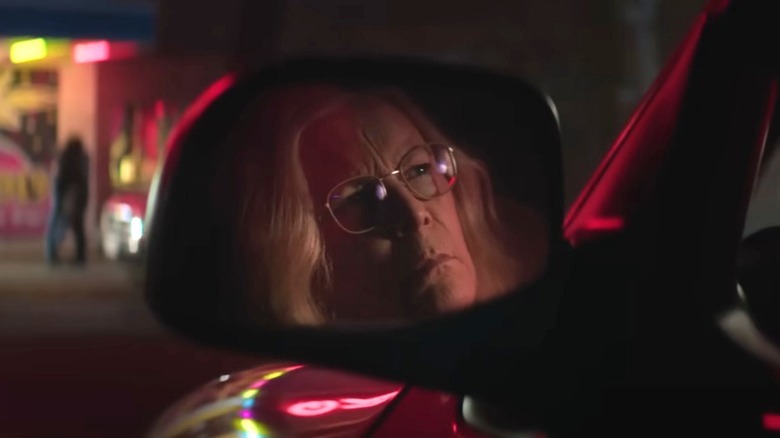 Laurie Strode watching a store