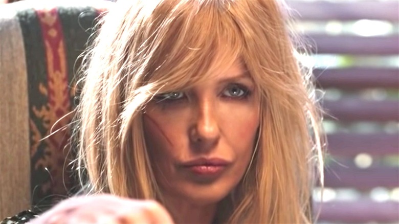 Kelly Reilly pursing her lips