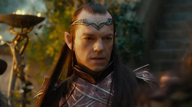 Elrond in armor in Rivendell during "The Hobbit"
