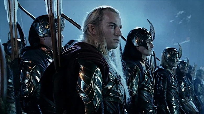 Haldir and Galadhrim warriors at Helm's Deep