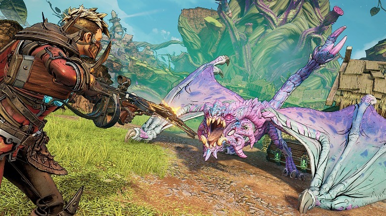 Character facing dragon