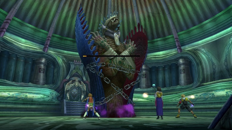 Rikku, Yuna, Tidus, and Anima Final Fantasy 10
