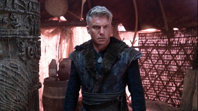 Captain Pike wearing a tribal uniform 