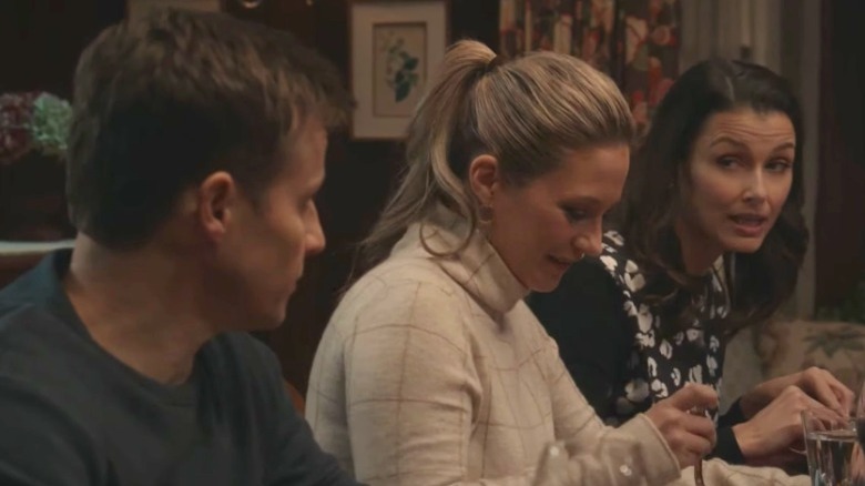 Jamie, Eddie, and Erin at a Sunday dinner