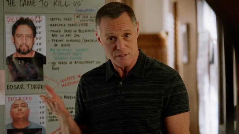 Hank Voight wearing black shirt
