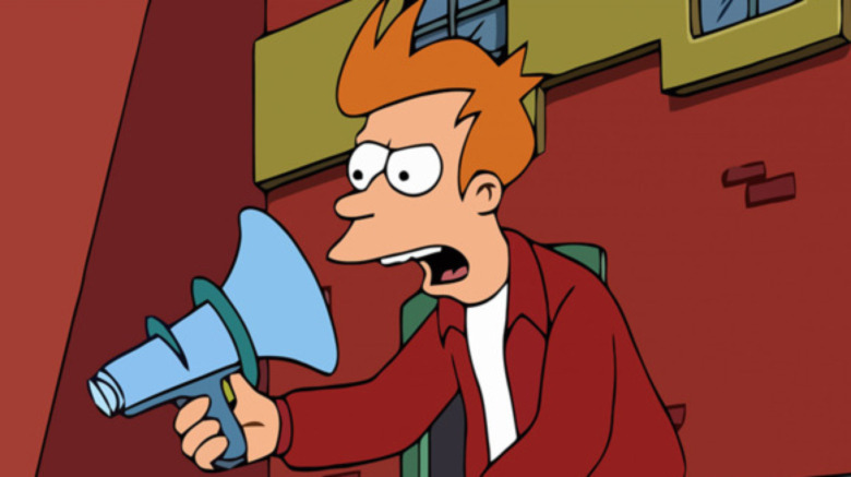 Fry yelling at himself