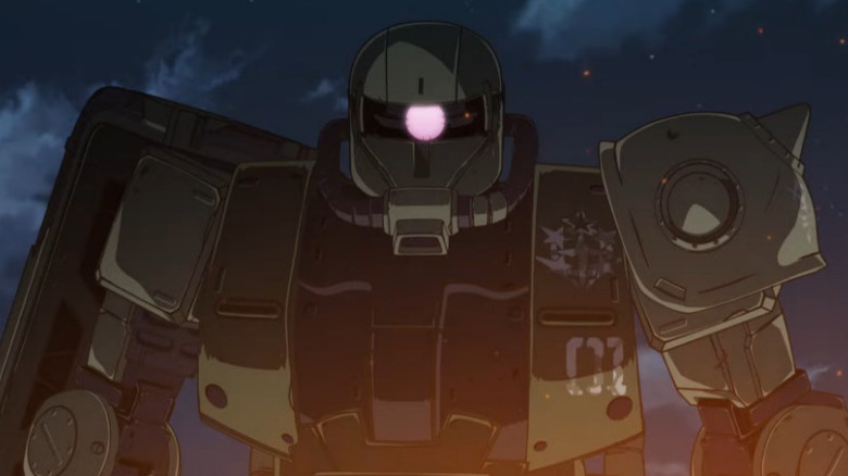 Zaku standing before attacking