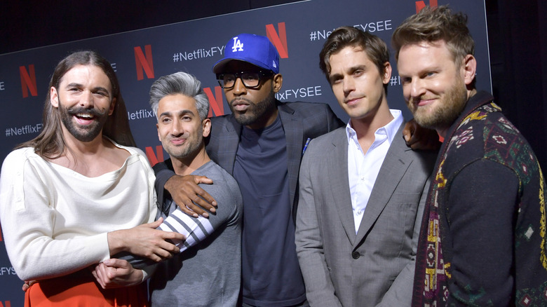 Jonathan, Tan, Karamo, Antoni, and Bobby strike poses for Netflix