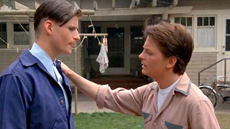 Crispin Glover and Michael J. Fox