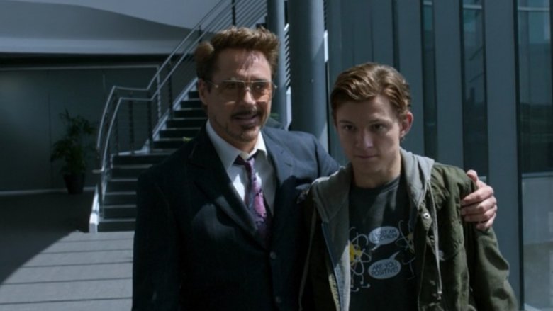 Tony and Peter Parker in Spider-Man: Homecoming
