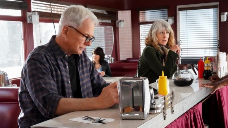 Gibbs and Marcie talking diner