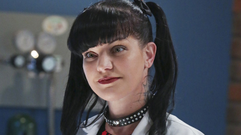 Pauley Perrette in NCIS lab coat