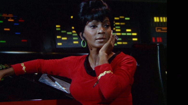 Nyota Uhura looking concerned 