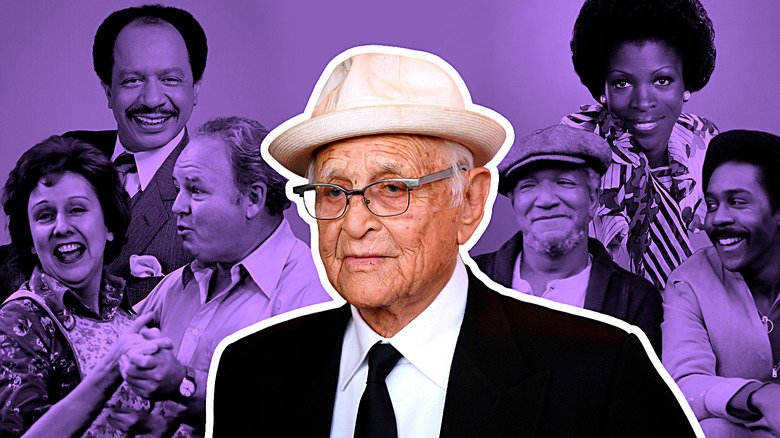 Norman Lear with his sitcom characters
