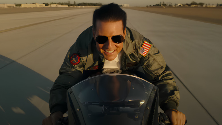 Pete rides on the runway