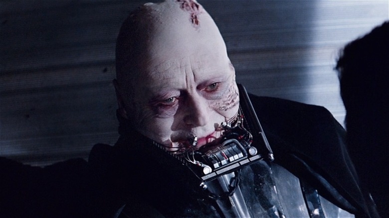 Darth Vader smiling without his mask 