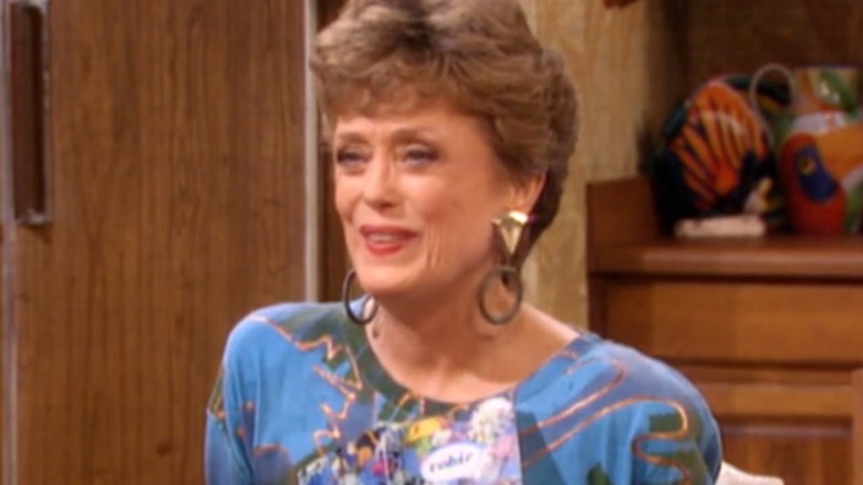 Blanche smiling and speaking in "The Golden Girls"