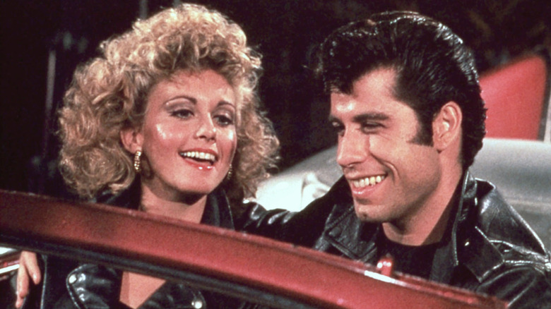 Sandy and Danny in the car in Grease