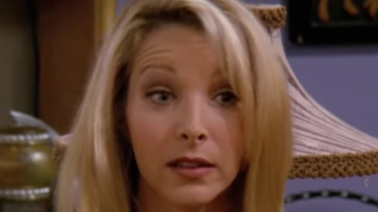 Phoebe raising her eyebrows while speaking