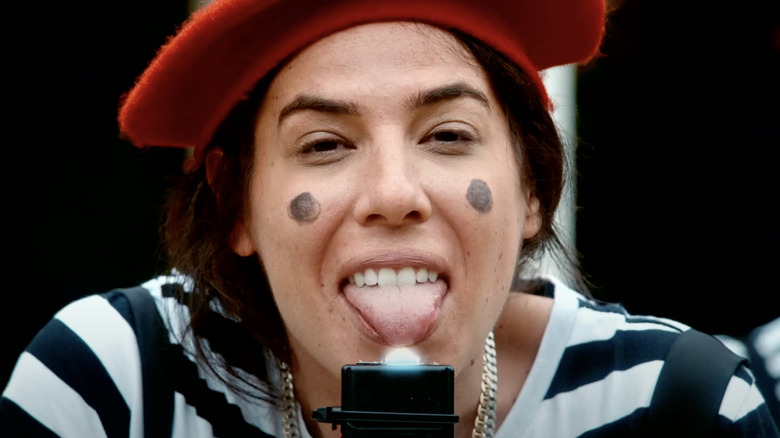 Rachel Wolfson performing a stunt in Jackass Forever