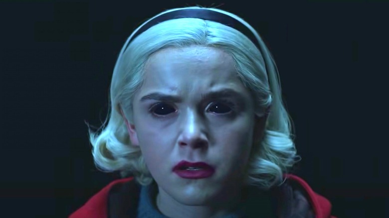 Sabrina with black eyes in Chilling Adventures of Sabrina
