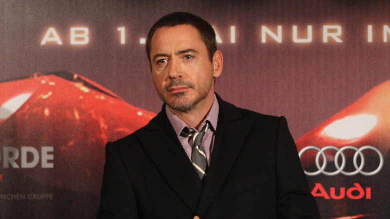Robert Downey Jr. posing at the photocall for 