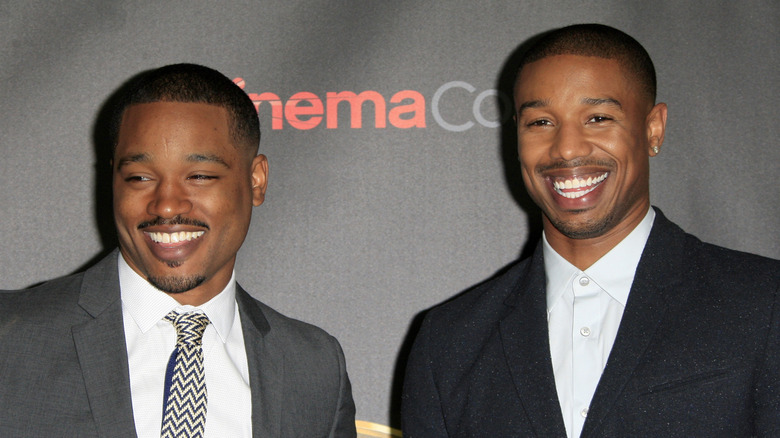 Michael B. Jordan and Ryan Coogler wearing nice suits on the red carpet