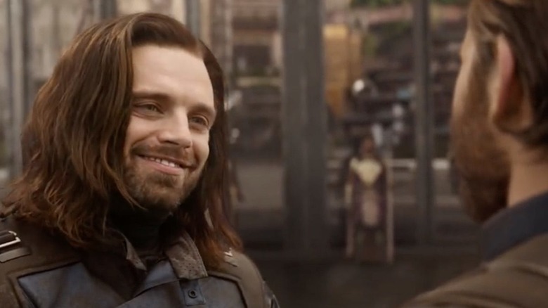 Sebastian Stan Bucky Barnes smiling