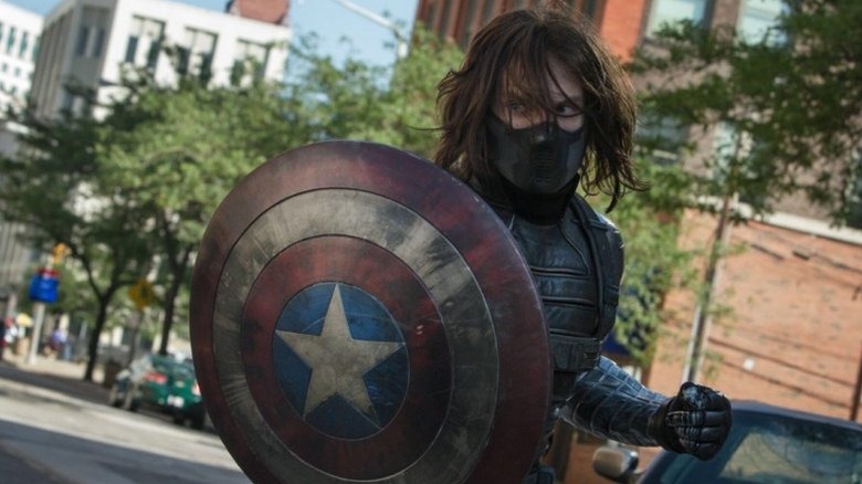 Winter Soldier masked Captain America shield