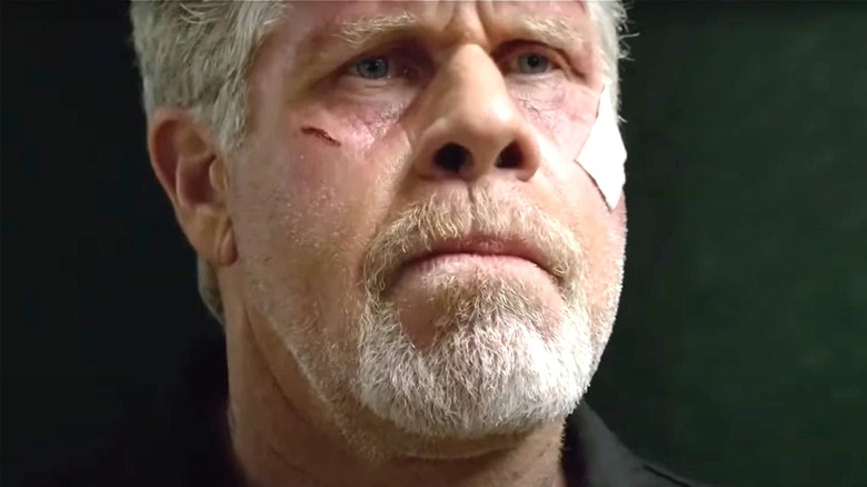 Clay Morrow battle damaged and angry