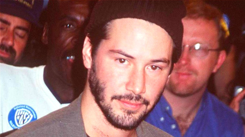 Keanu Reeves wearing a beanie