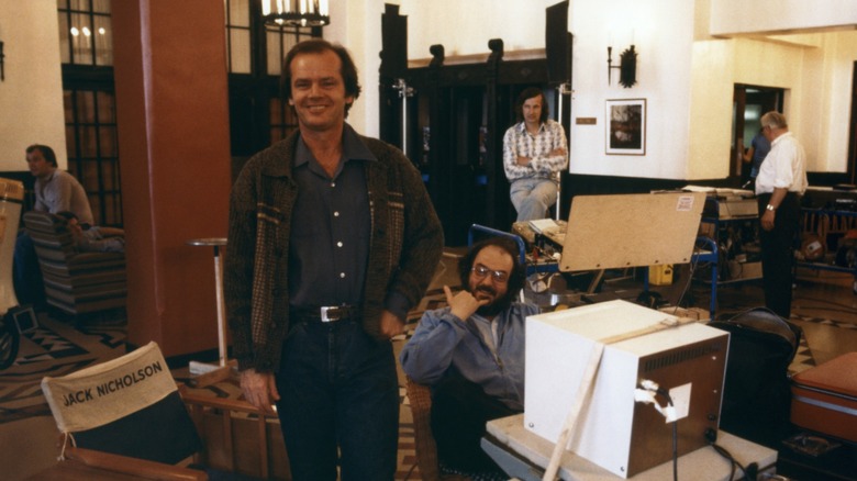 Jack Nicholson and Stanley Kubrick on the set of 