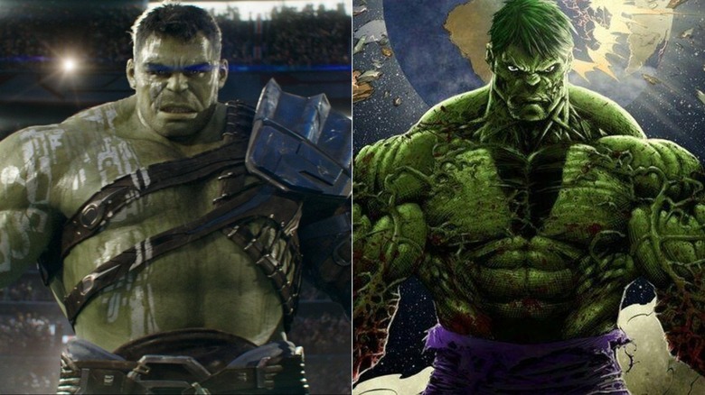 The Hulk fighting Thor in the arena in 