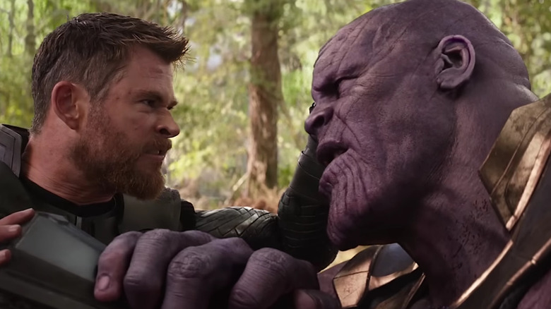 Thor facing Thanos in Avengers: Infinity War
