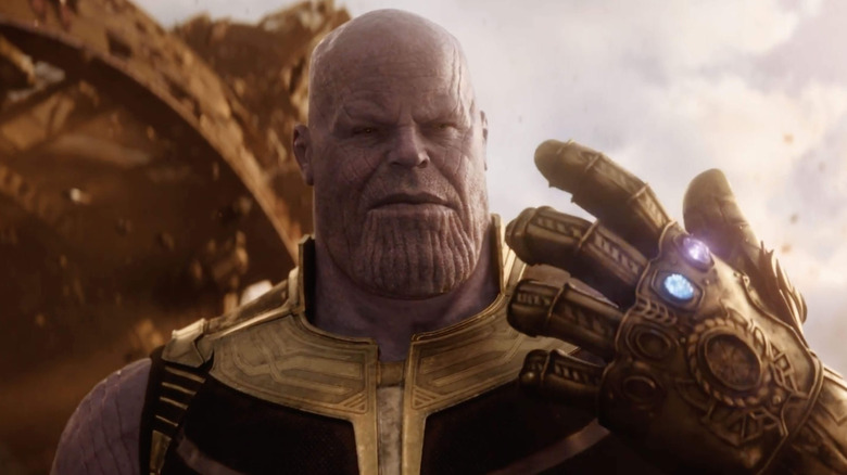 Thanos flexing the Infinity Gauntlet (2018)