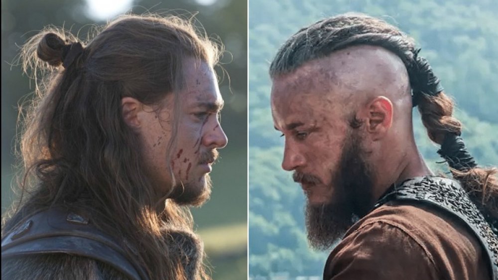 Travis Fimmel as Ragnar on Vikings and Alexander Dreymon as Uhtred on The Last Kingdom