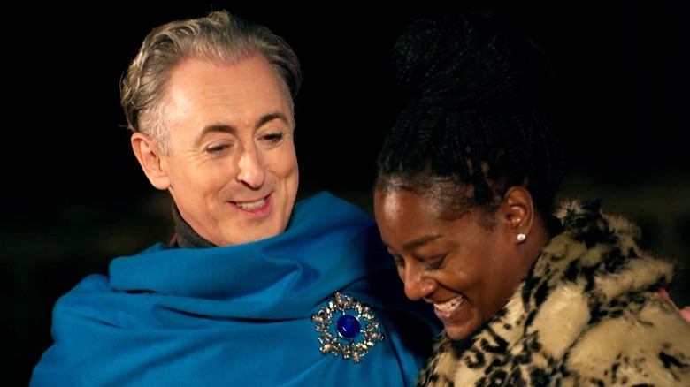 Alan Cumming and Cirie Fields laughing about her win on The Traitors