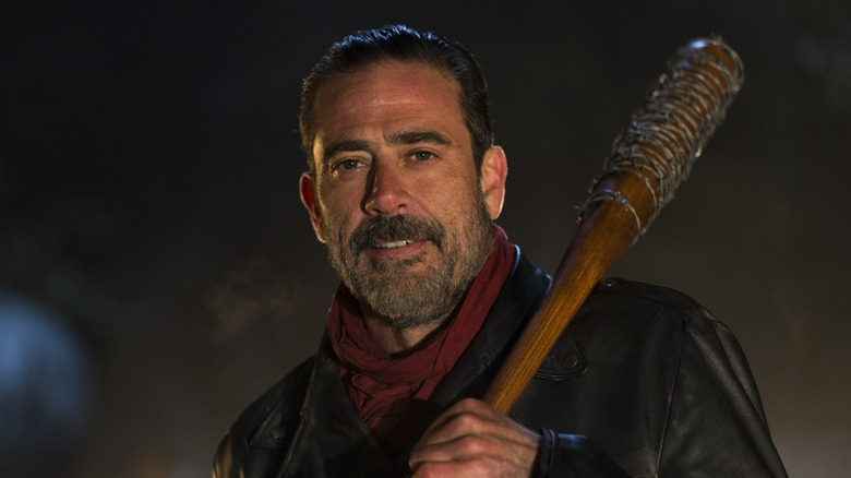 Negan brandishes a bat