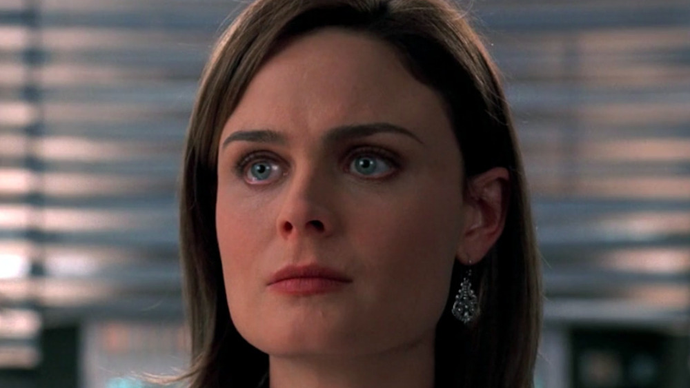 Dr. Temperance Brennan stares at someone offscreen