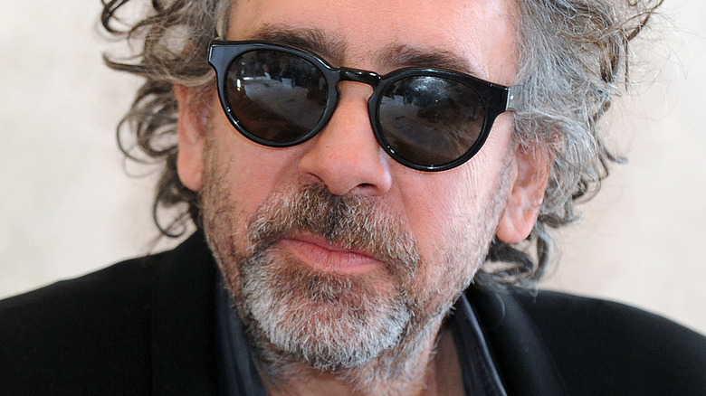 Tim Burton looking like the brilliant crazy artist that he is