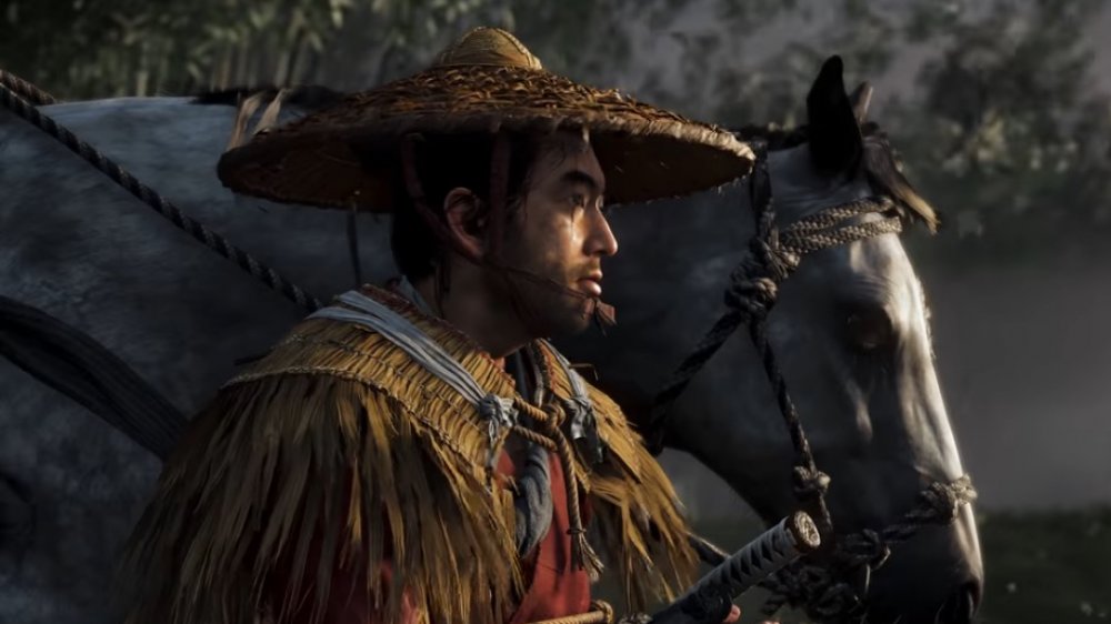 Jin Sakai and horse from gameplay trailer