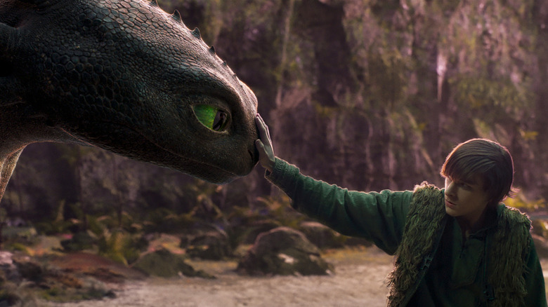 Hiccup touching Toothless's snout (2025)