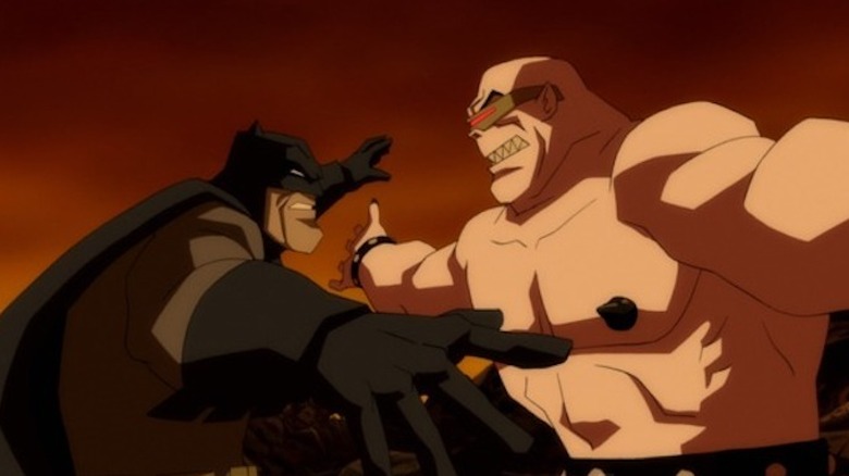 Batman fights a mutant in Batman: The Dark Knight Returns