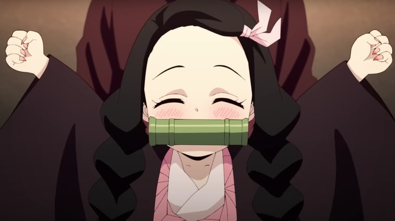 Nezuko cheers with joy