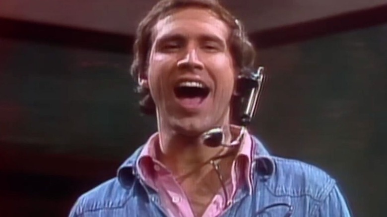 Chevy Chase announcing in the first episode of "Saturday Night Live" (1975-present)
