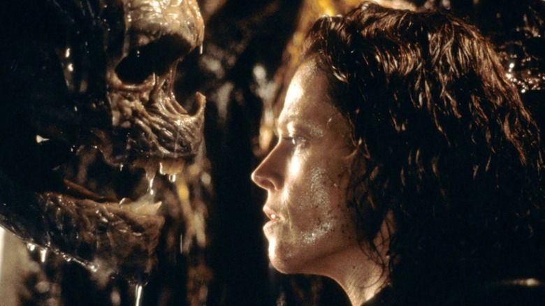 Ripley comes face to face with the too-human Newborn in Alien Resurrection (1997)