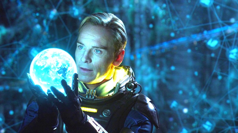 David the android holds a globe in Prometheus