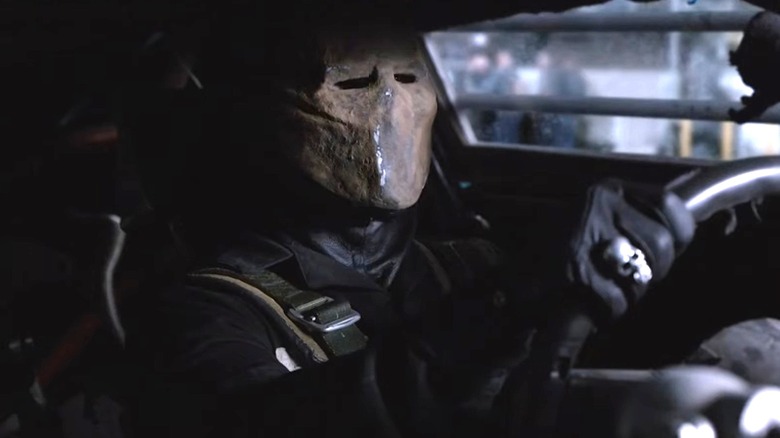 Frankenstein driving a car