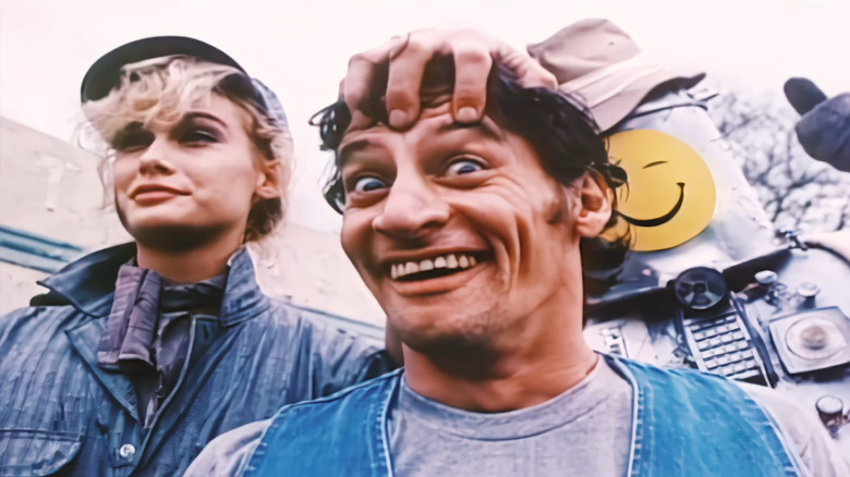 Ernest with a hand atop his head in "Dr. Otto and the Riddle of the Gloom Beam"